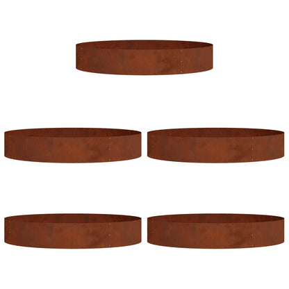 vidaXL Planter Ring 5 pcs Rusty 120 x 120 x 20 cm Weathering Steel