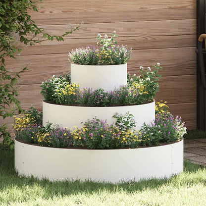 vidaXL Garden Planter White 90 x 90 x 20 cm Cold-rolled Steel