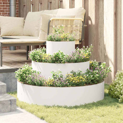 vidaXL Garden Planter White 90 x 90 x 20 cm Cold-rolled Steel