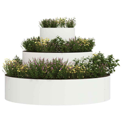 vidaXL Garden Planter White 90 x 90 x 20 cm Cold-rolled Steel