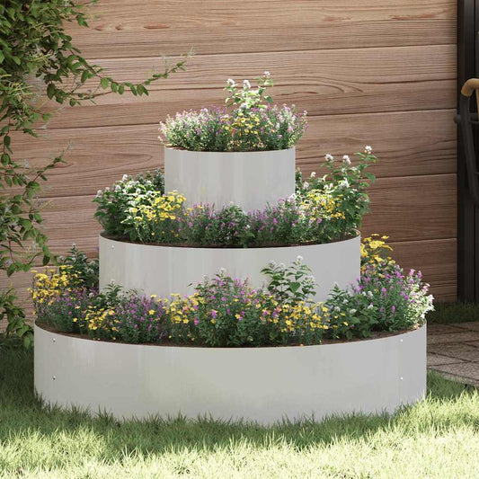 vidaXL Garden Planter Silver 90 x 90 x 20 cm Stainless Steel