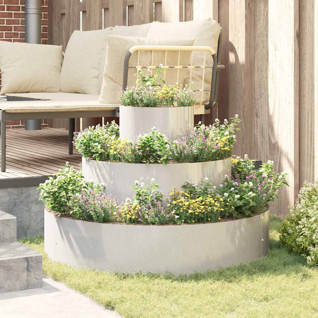 vidaXL Garden Planter Silver 90 x 90 x 20 cm Stainless Steel