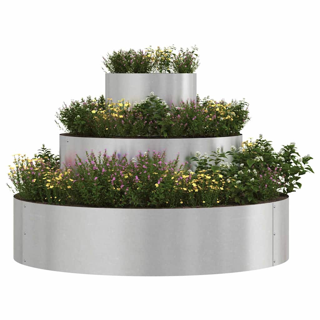 vidaXL Garden Planter Silver 90 x 90 x 20 cm Stainless Steel