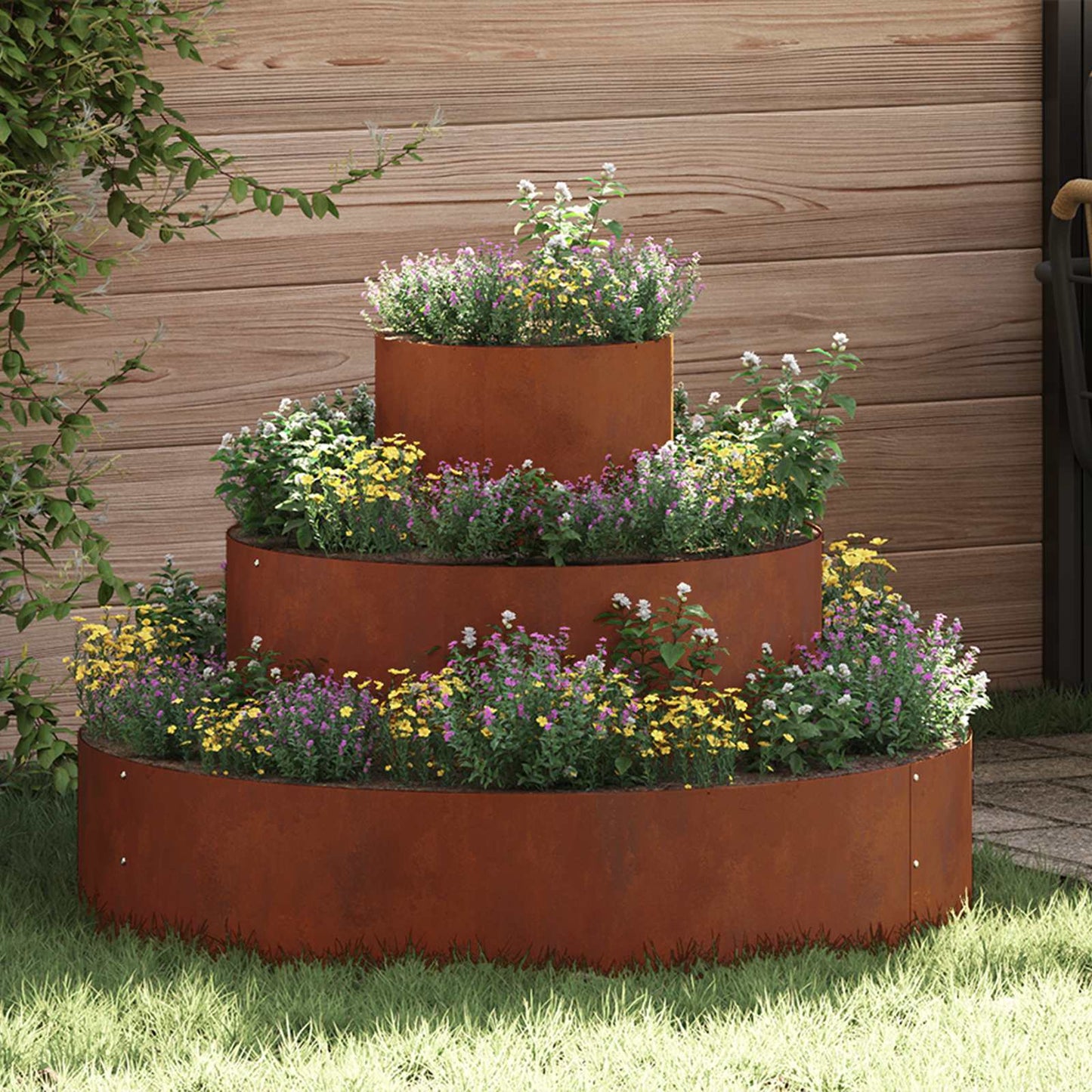 vidaXL Garden Planter Rusty 90 x 90 x 20 cm Weathering Steel