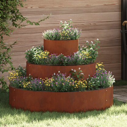 vidaXL Garden Planter Rusty 90 x 90 x 20 cm Weathering Steel