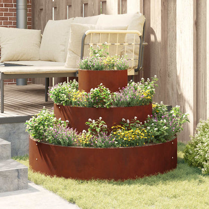 vidaXL Garden Planter Rusty 90 x 90 x 20 cm Weathering Steel