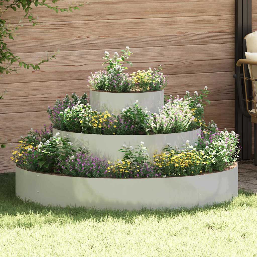 vidaXL Garden Planter Silver 120 x 120 x 20 cm Galvanised Steel