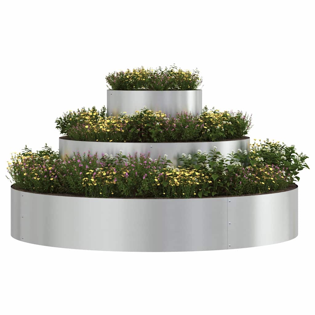 vidaXL Garden Planter Silver 120 x 120 x 20 cm Galvanised Steel