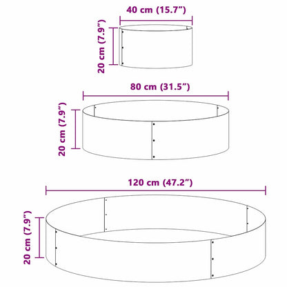 vidaXL Garden Planter Silver 120 x 120 x 20 cm Galvanised Steel