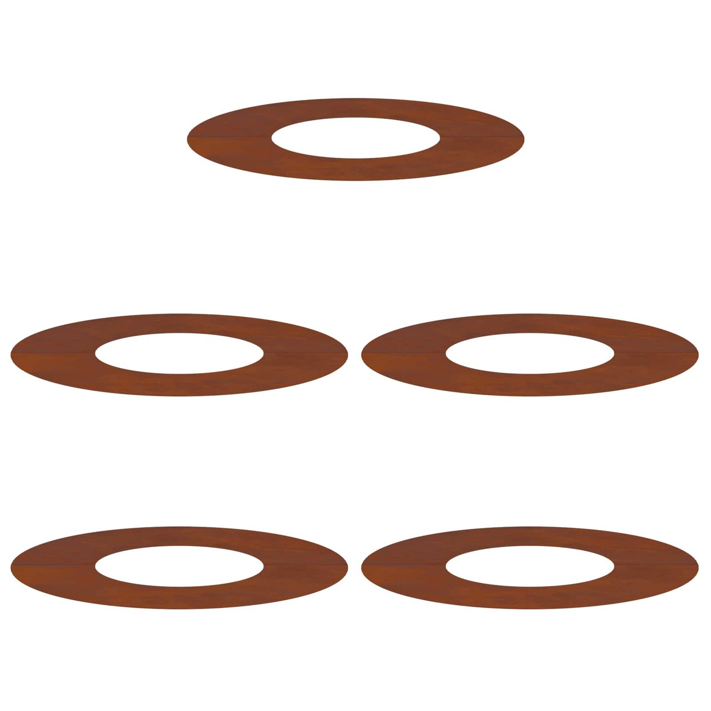 vidaXL suitable for Flat Tree Rings 5 pcs Rusty Ø30/60 cm
