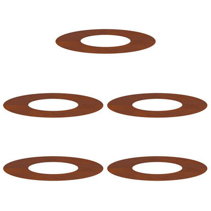 vidaXL suitable for Flat Tree Rings 5 pcs Rusty Ø30/60 cm