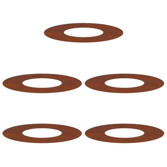 vidaXL suitable for Flat Tree Rings 5 pcs Rusty Ø30/60 cm