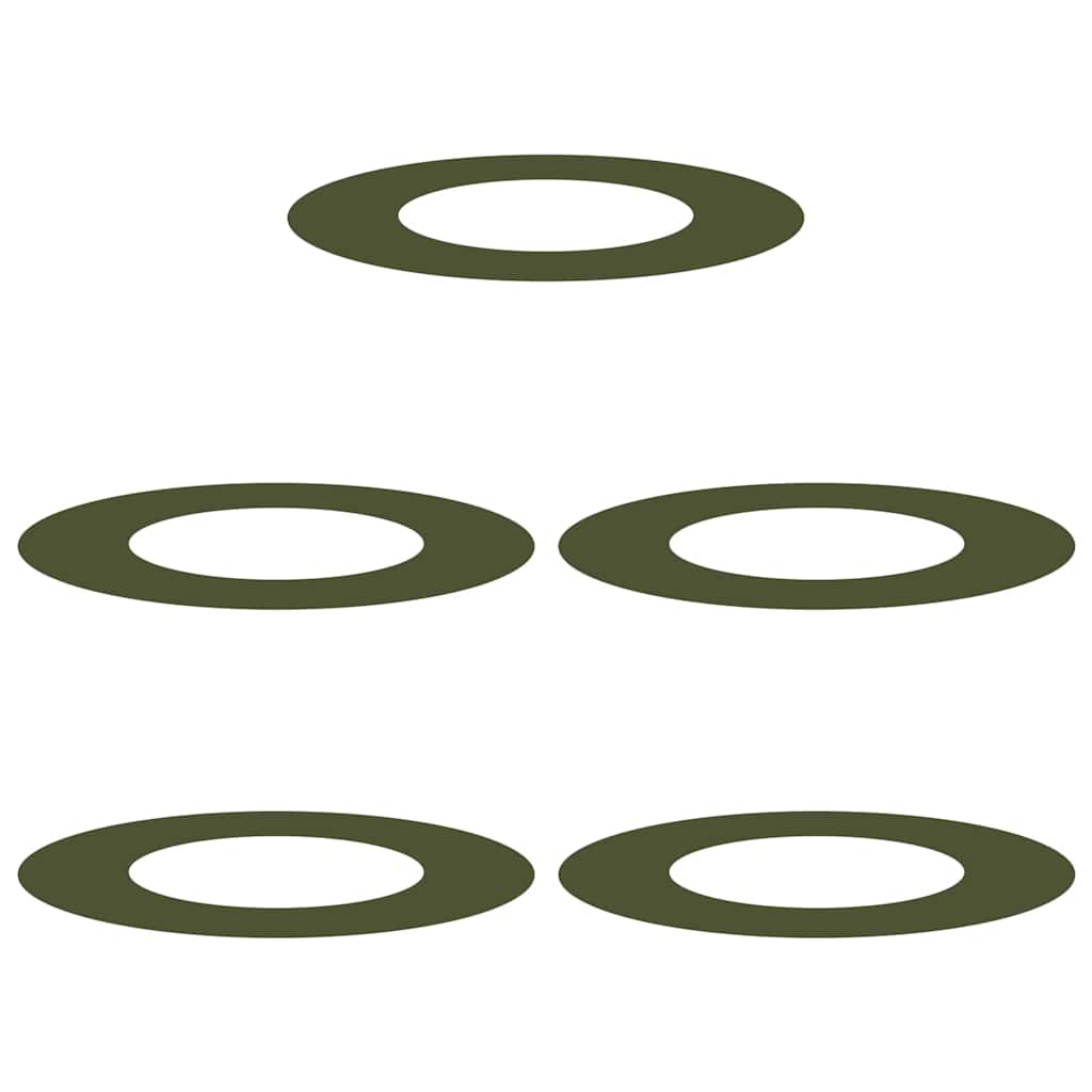 vidaXL suitable for Flat Tree Rings 5 pcs Olive green Ø40 / 70 cm Steel