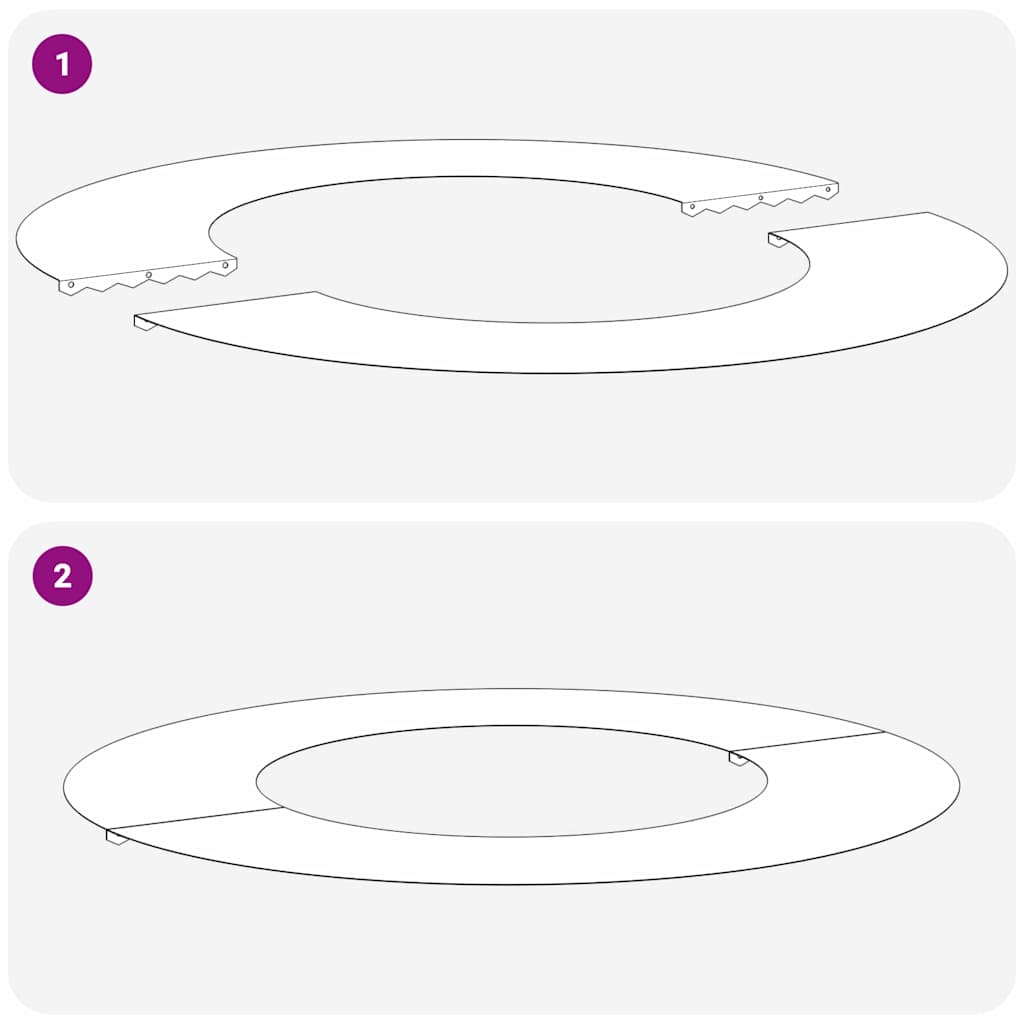 vidaXL suitable for Flat Tree Ring Silver Ø40/70 cm Stainless steel