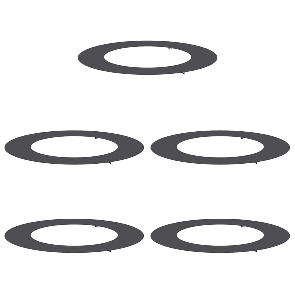 vidaXL suitable for Flat Tree Rings 5 pcs Black Ø50 / 80 cm Steel