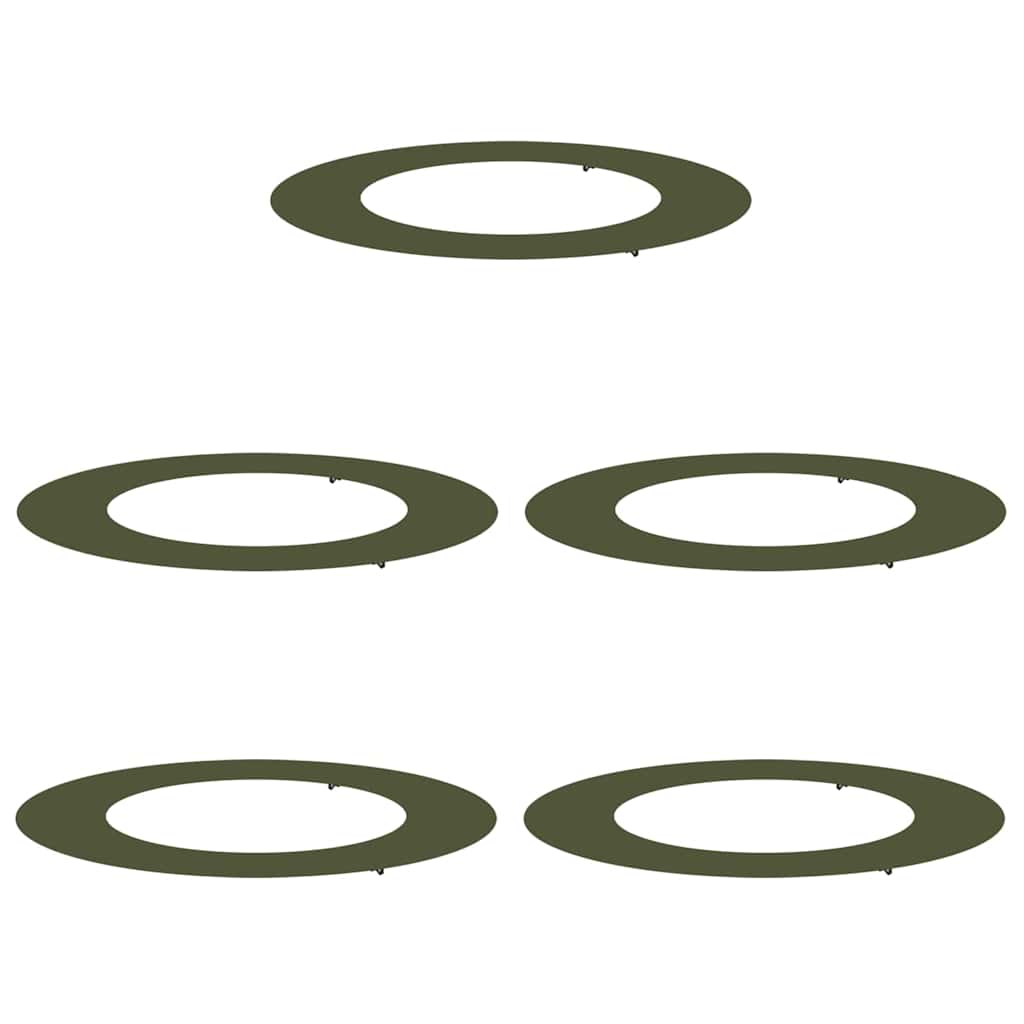 vidaXL suitable for Flat Tree Rings 5 pcs Olive green Ø50 / 80 cm Steel