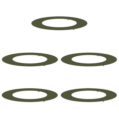 vidaXL suitable for Flat Tree Rings 5 pcs Olive green Ø50 / 80 cm Steel