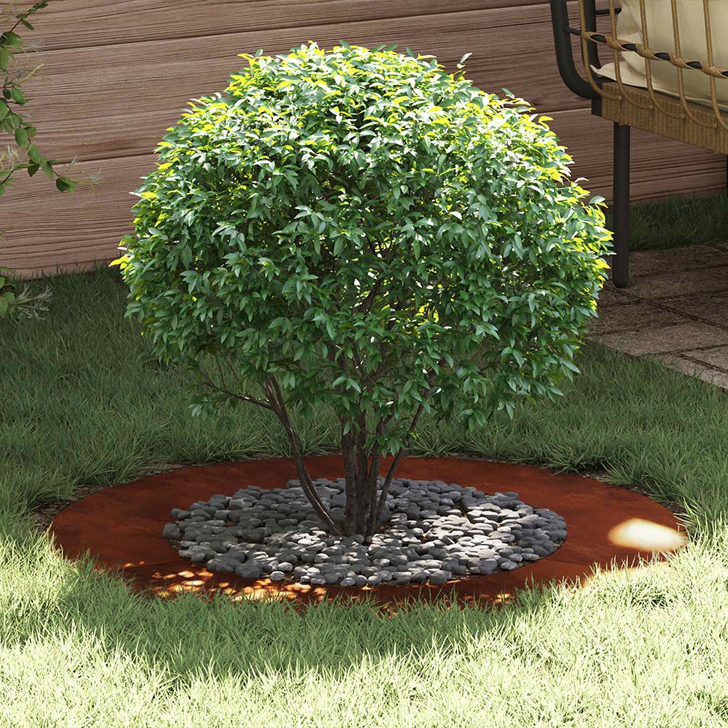 vidaXL suitable for Flat Tree Rings 5 pcs Rusty Ø50/80 cm