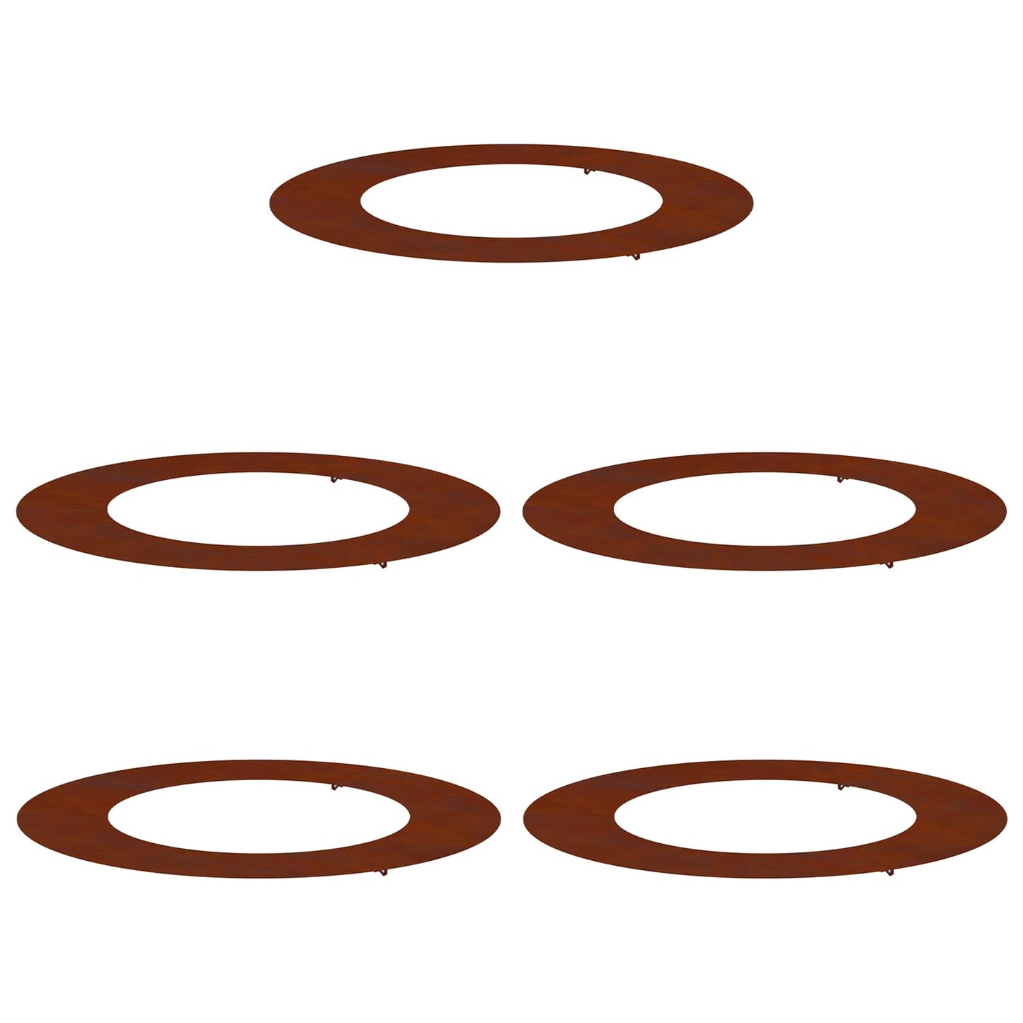 vidaXL suitable for Flat Tree Rings 5 pcs Rusty Ø50/80 cm