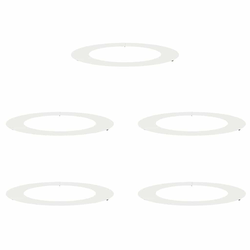 vidaXL suitable for Flat Tree Rings 5 pcs White Ø60 / 90 cm Steel