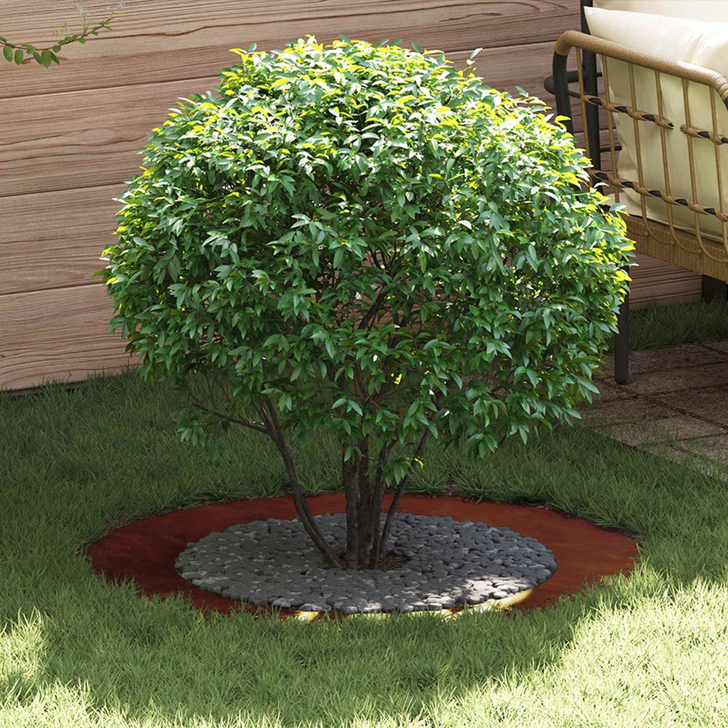 vidaXL suitable for Flat Tree Rings 5 pcs Rusty Ø60/90 cm