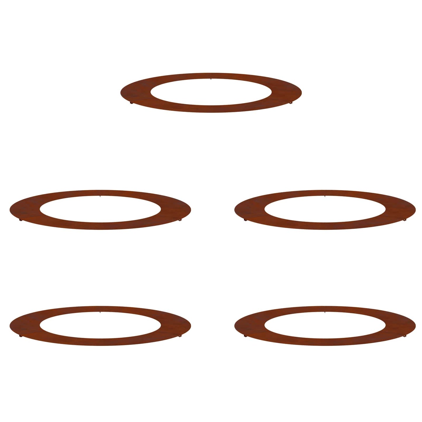 vidaXL suitable for Flat Tree Rings 5 pcs Rusty Ø60/90 cm