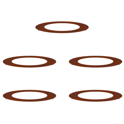 vidaXL suitable for Flat Tree Rings 5 pcs Rusty Ø60/90 cm