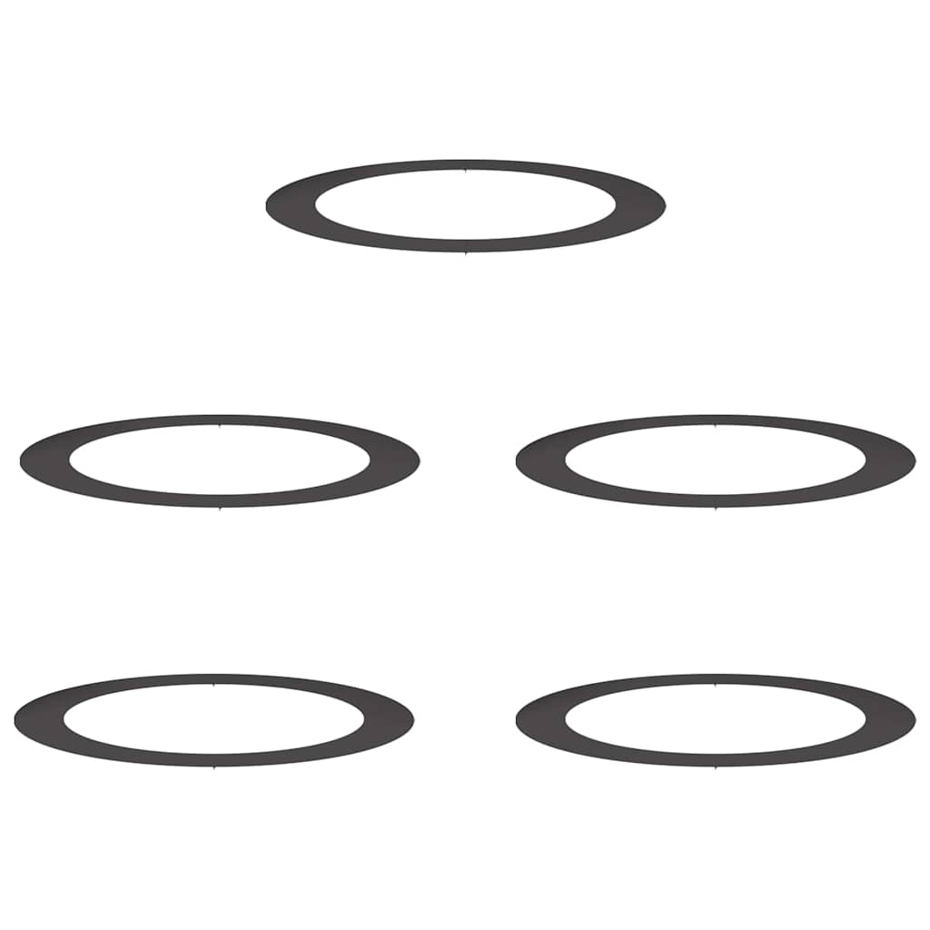 vidaXL suitable for Flat Tree Rings 5 pcs Black Ø90 / 120 cm Steel