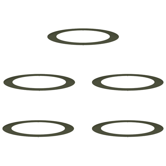 vidaXL suitable for Flat Tree Rings 5 pcs Olive green Ø90 / 120 cm Steel