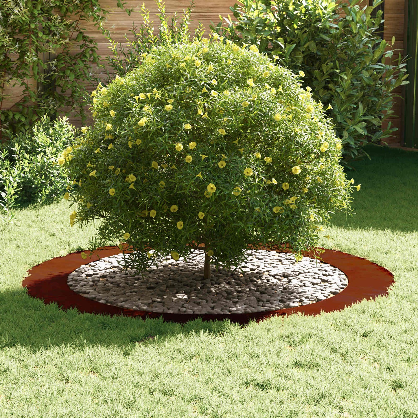 vidaXL suitable for Flat Tree Rings 5 pcs Rusty Ø90/120 cm
