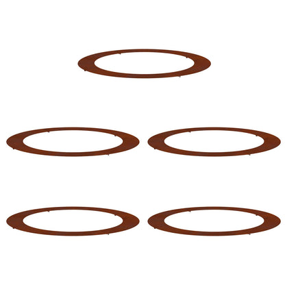 vidaXL suitable for Flat Tree Rings 5 pcs Rusty Ø90/120 cm