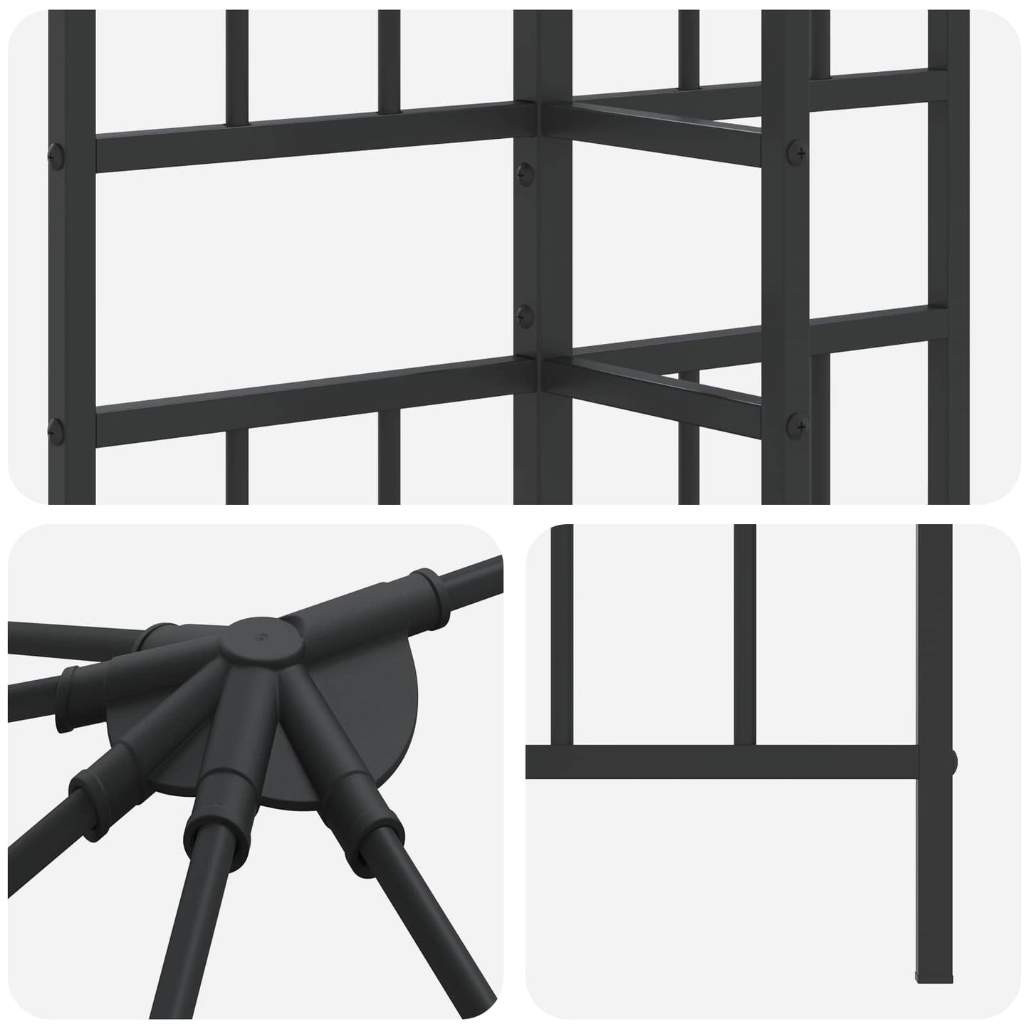 vidaXL Gazebo Frame 6 x 3 m Black Steel