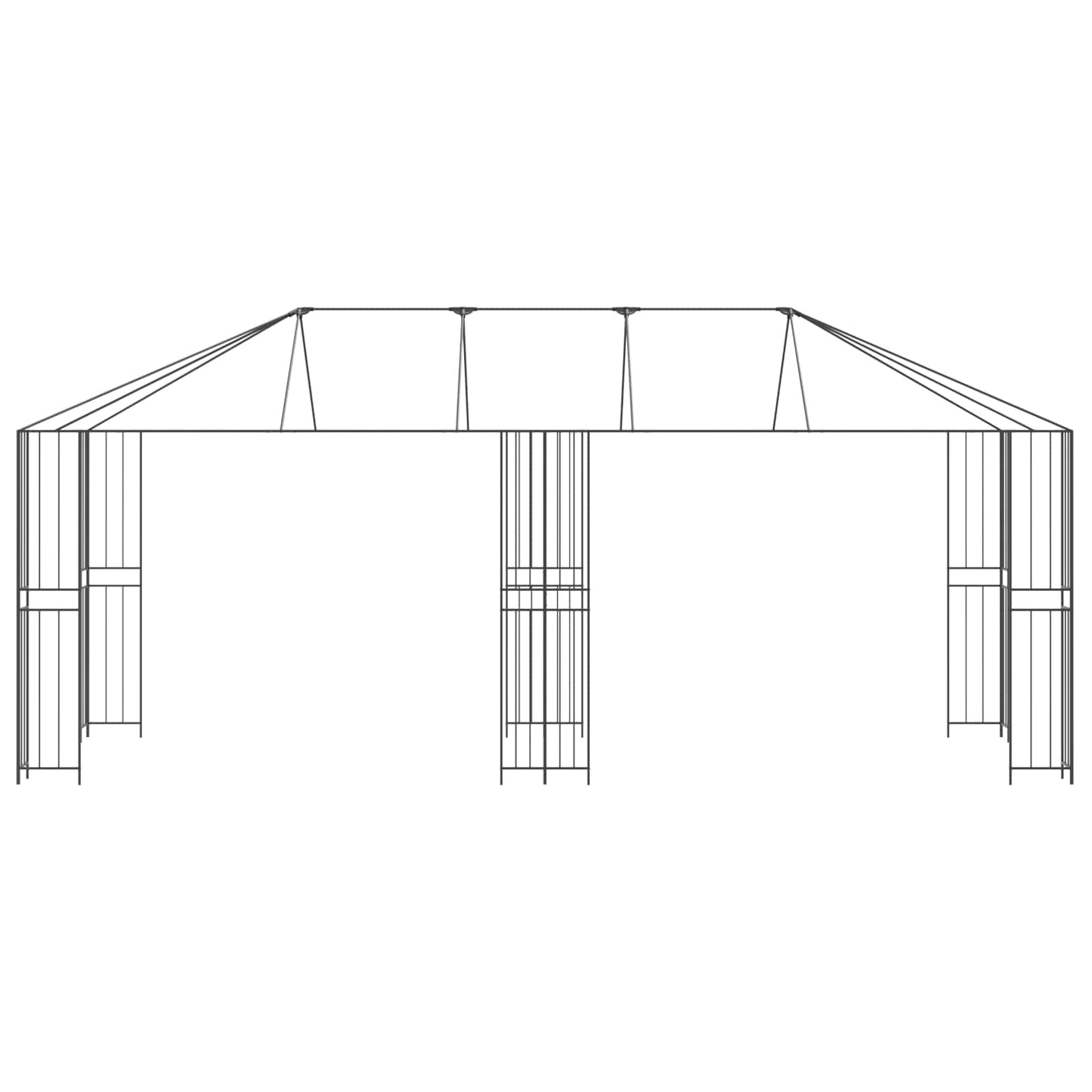 vidaXL Gazebo Frame 6 x 3 m Black Steel