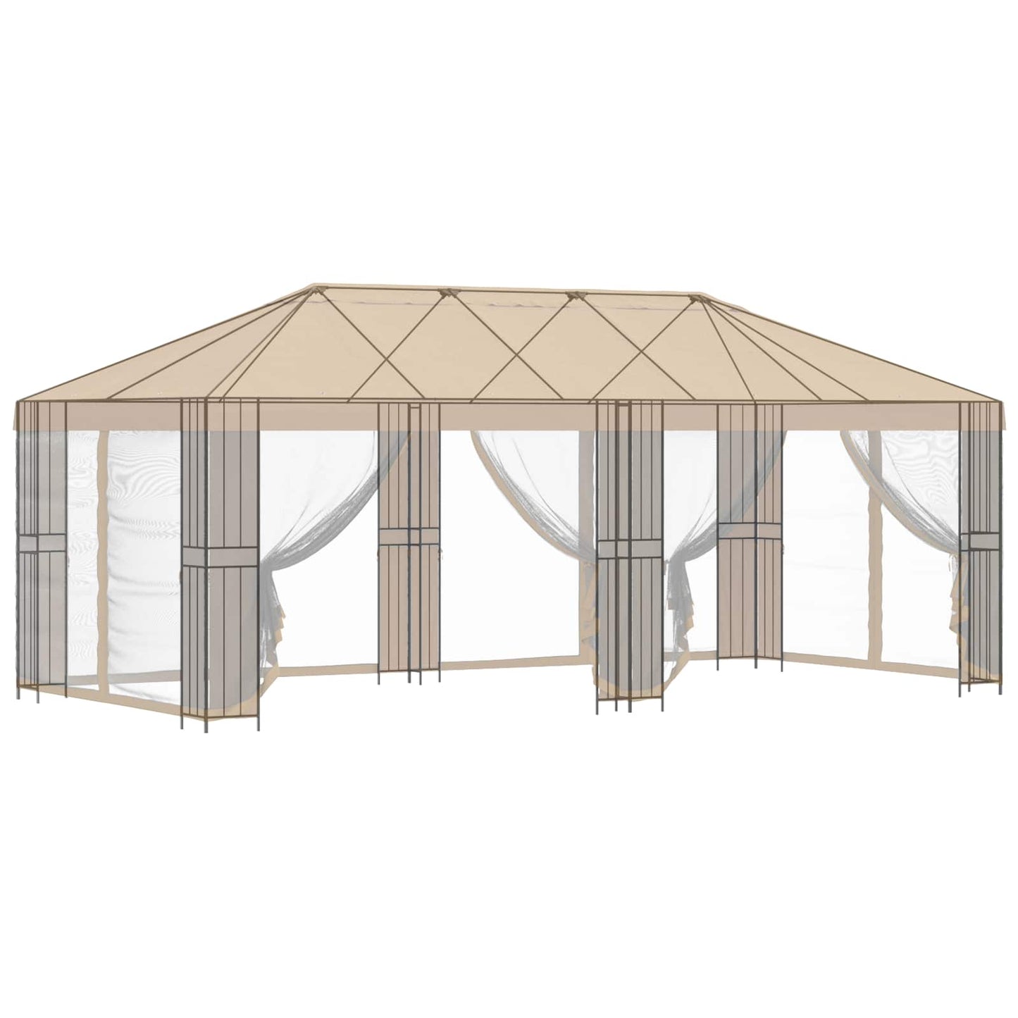 vidaXL Gazebo Frame 6 x 3 m Black Steel