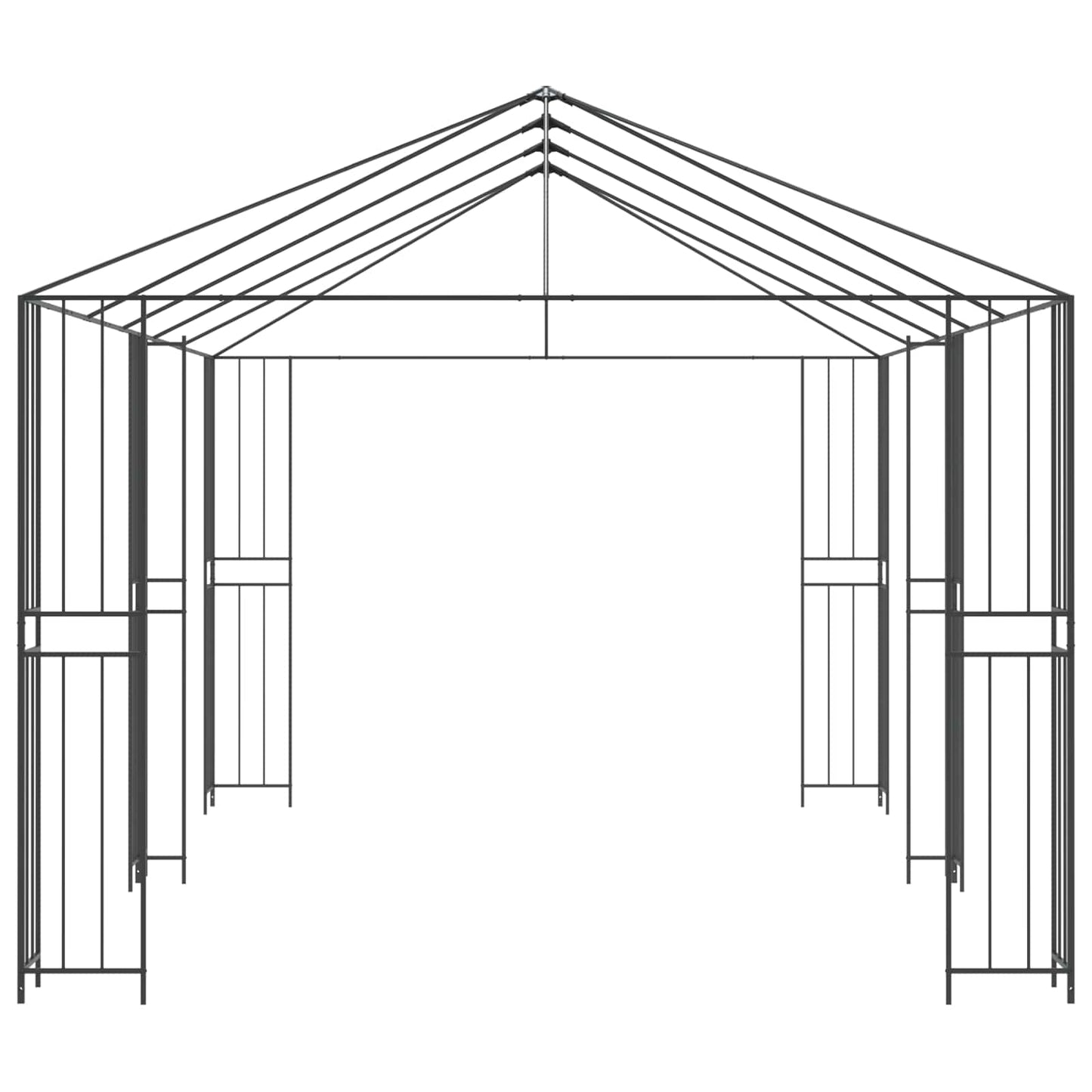 vidaXL Gazebo Frame 6 x 3 m Black Steel