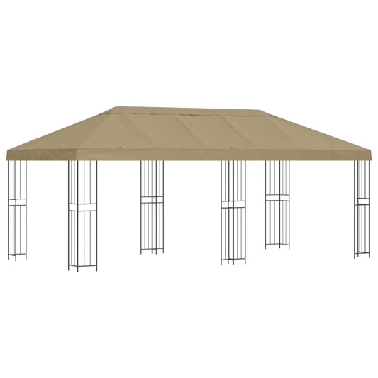 vidaXL Garden Gazebo 6 x 3 m Beige Polyester and Steel 190 gsm