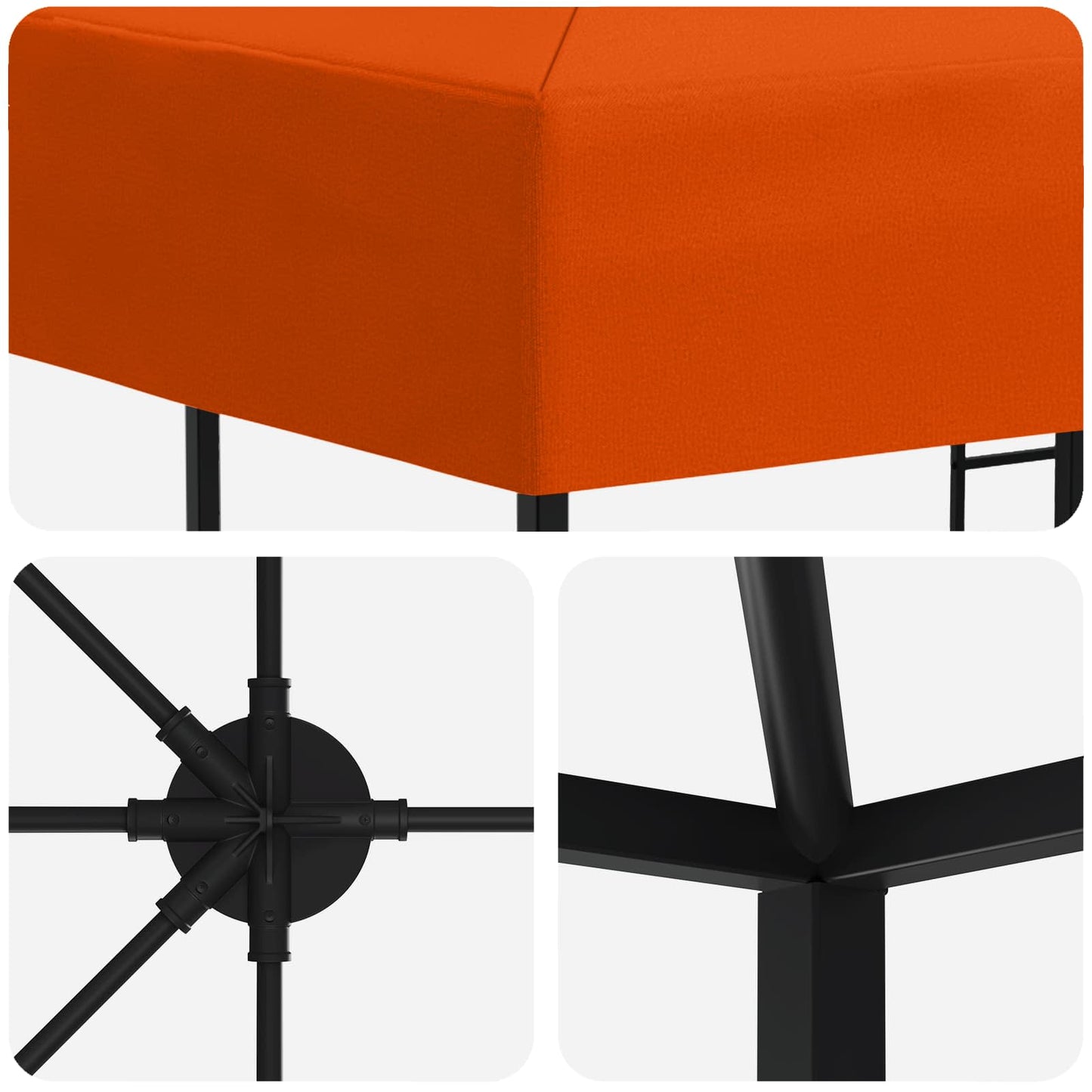 vidaXL Garden Gazebo 6 x 3 m Orange Polyester and Steel 190 gsm