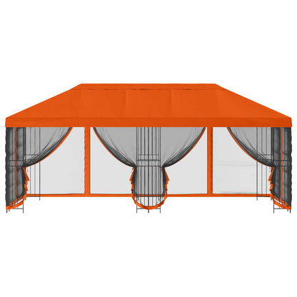 vidaXL 6 x 3 m Orange Polyester and Steel 190 gsm