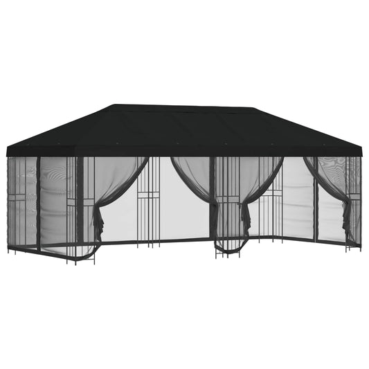 vidaXL 6 x 3 m Black Polyester and Steel 190