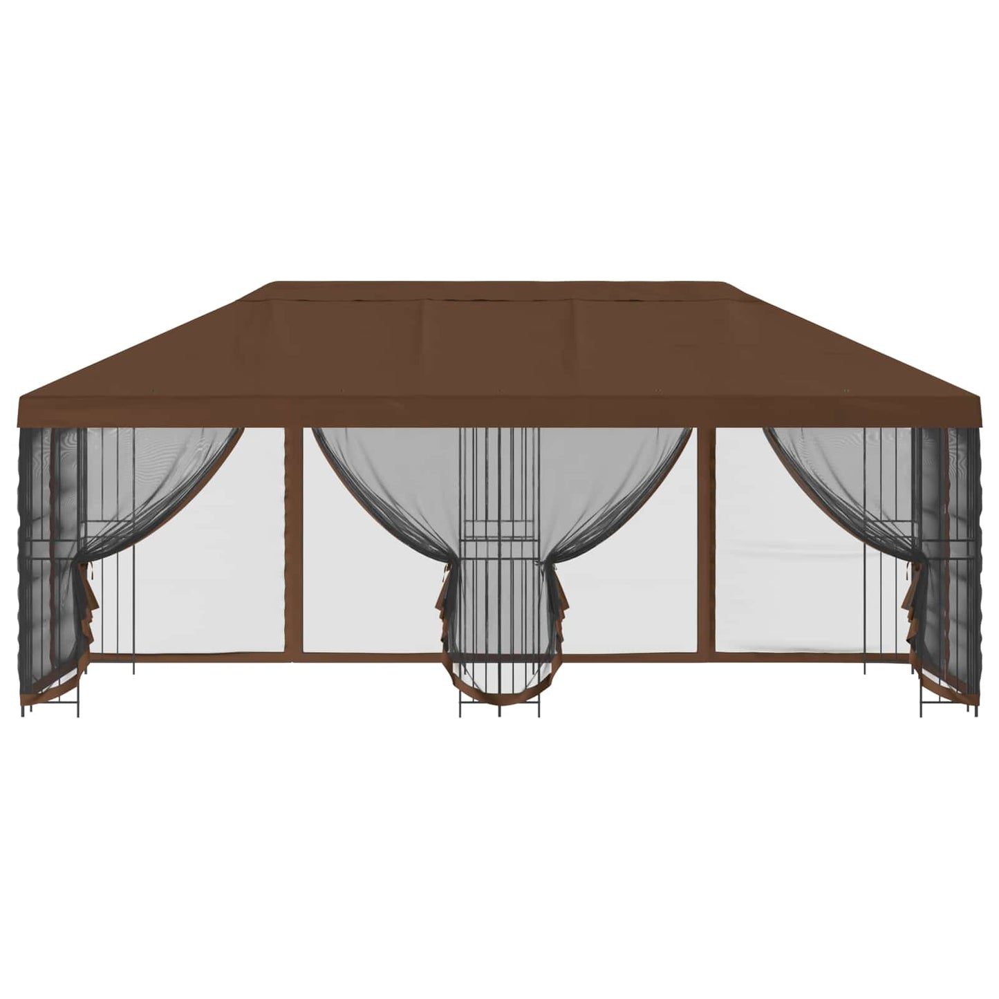 vidaXL 6 x 3 m Brown Polyester and Steel 190
