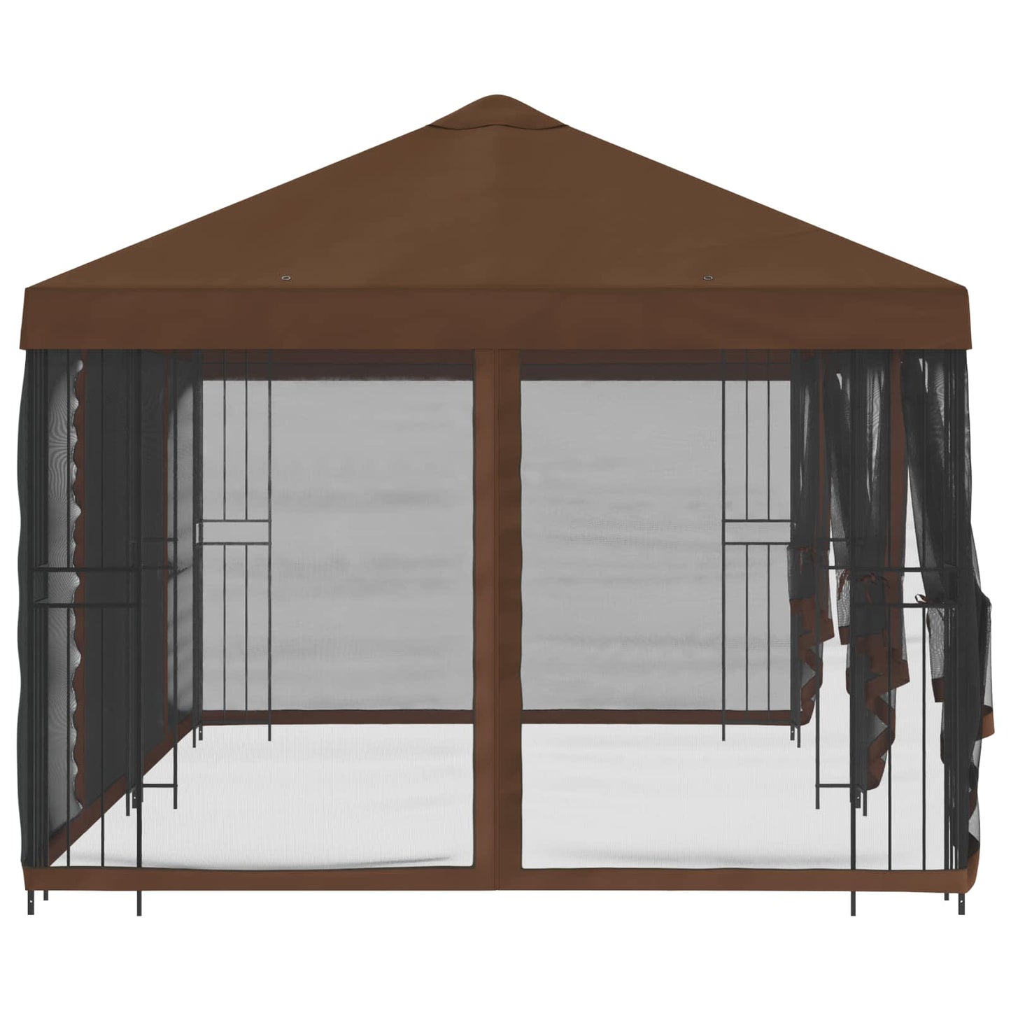 vidaXL 6 x 3 m Brown Polyester and Steel 190