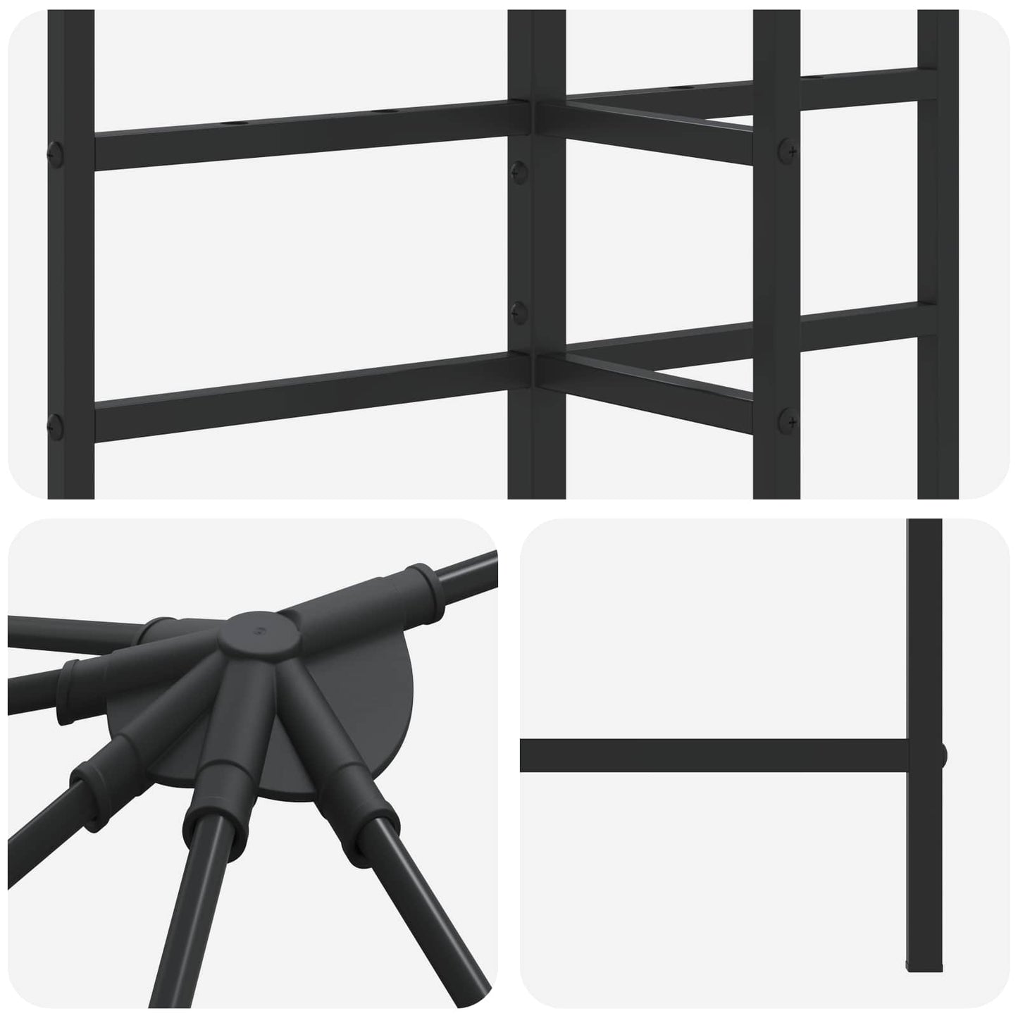 vidaXL Gazebo Frame 6 x 3 m Black Steel