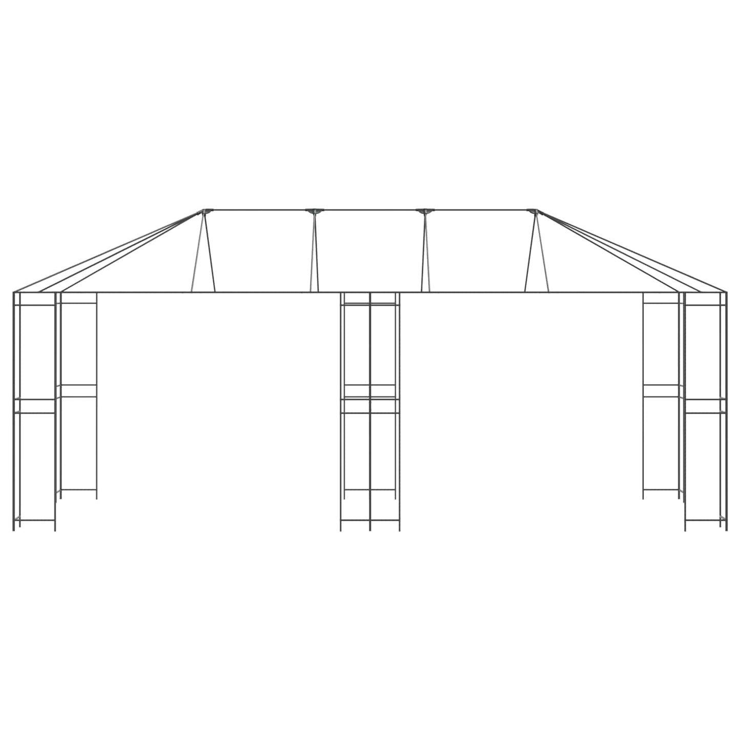 vidaXL Gazebo Frame 6 x 3 m Black Steel