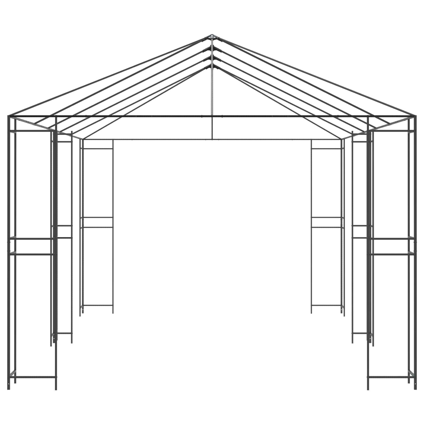 vidaXL Gazebo Frame 6 x 3 m Black Steel