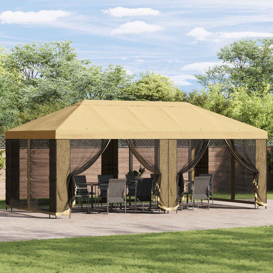 vidaXL Garden Gazebo 6 x 3 m Cream Polyester and Steel 190