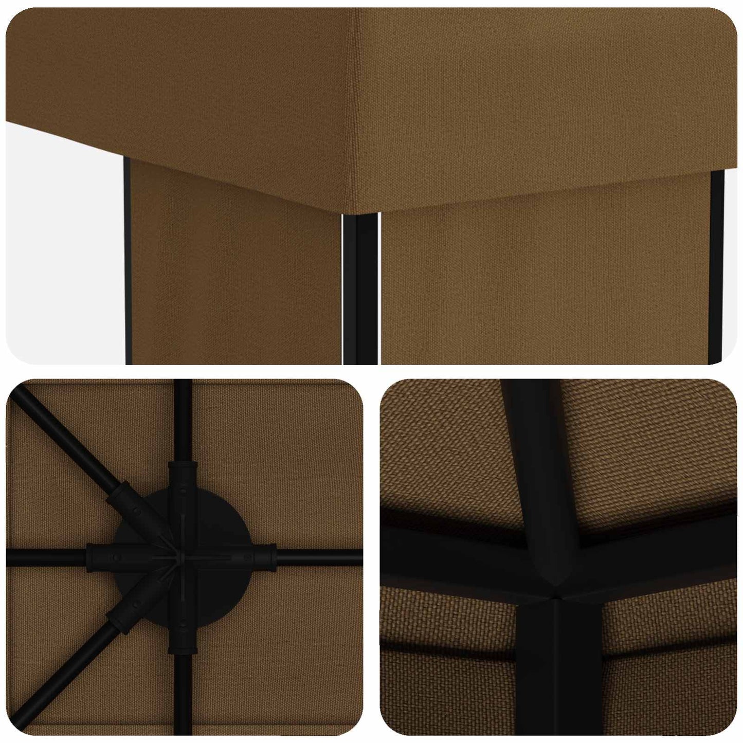 vidaXL Garden Gazebo 6 x 3 m Taupe Polyester and Steel 190