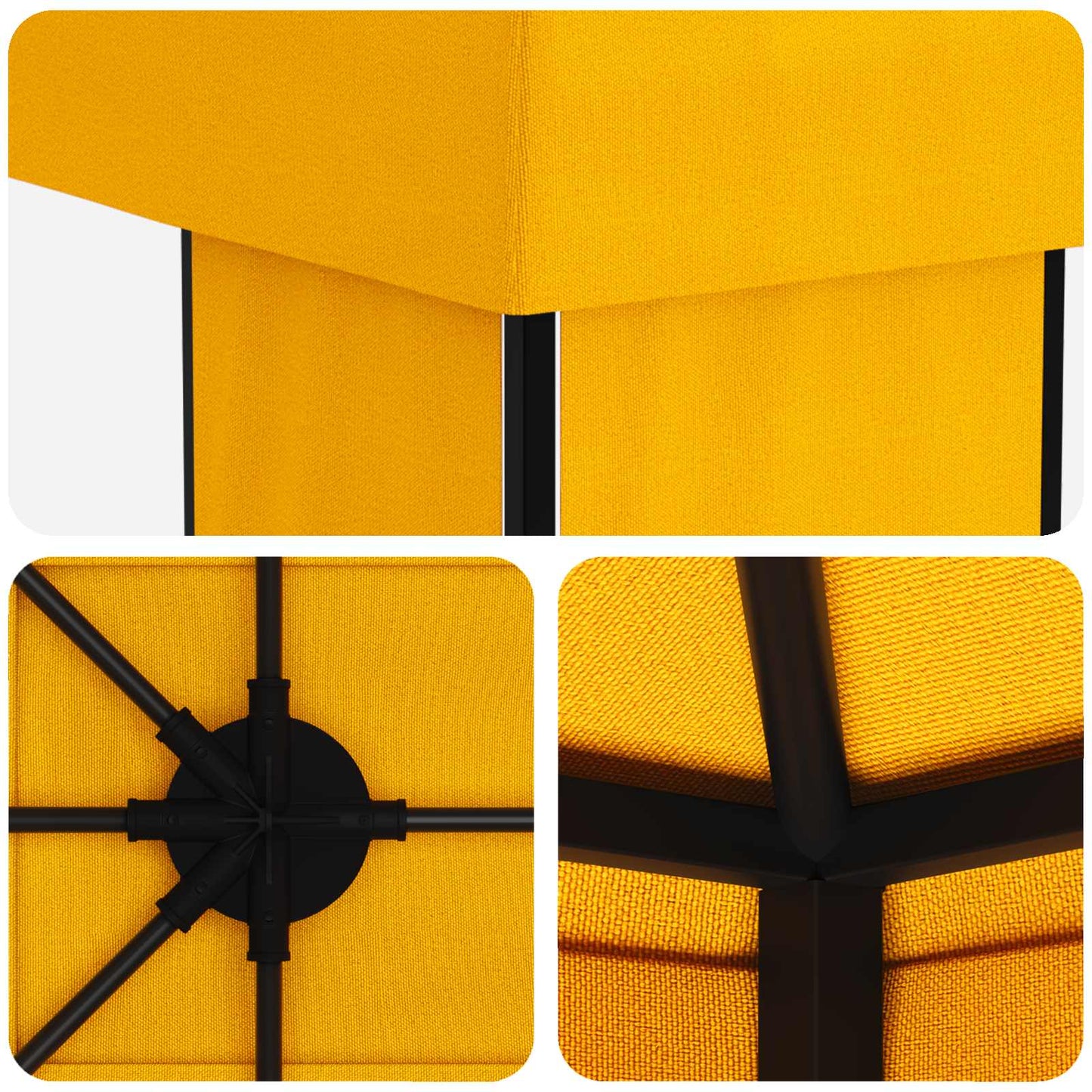 vidaXL Garden Gazebo 6 x 3 m Yellow Polyester and Steel 190