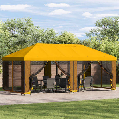 vidaXL Garden Gazebo 6 x 3 m Yellow Polyester and Steel 190