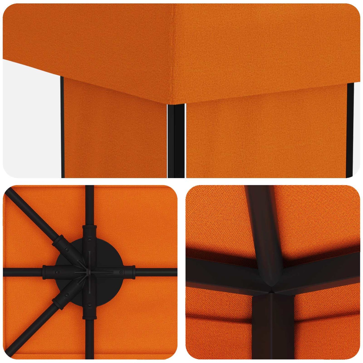 vidaXL Garden Gazebo 6 x 3 m Orange Polyester and Steel 190