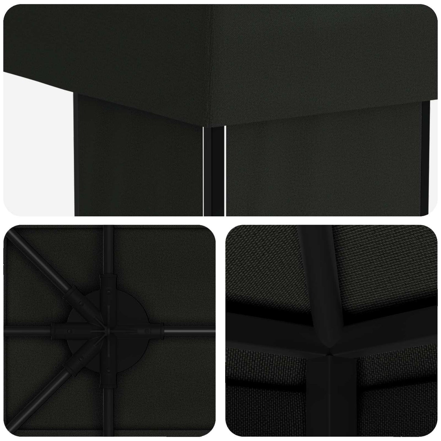 vidaXL Garden Gazebo 6 x 3 m Black Polyester and Steel 190